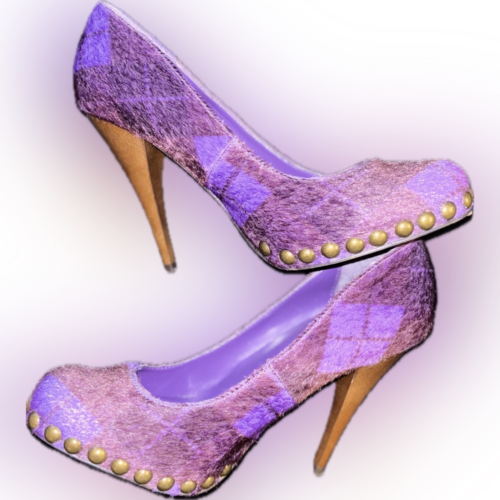 Bakers Plaid Fur Nikki Heels